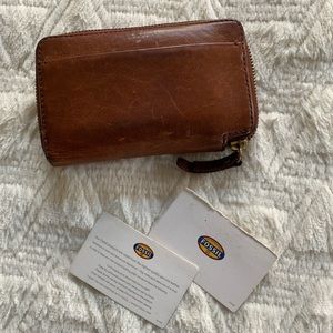 Certified Fossil leather wallet